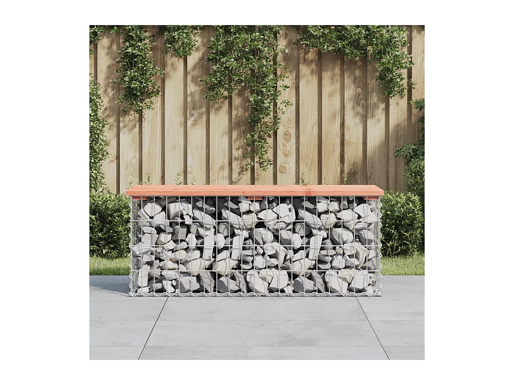 Banc jardin design gabion 103x31,5x42 cm bois massif de douglas