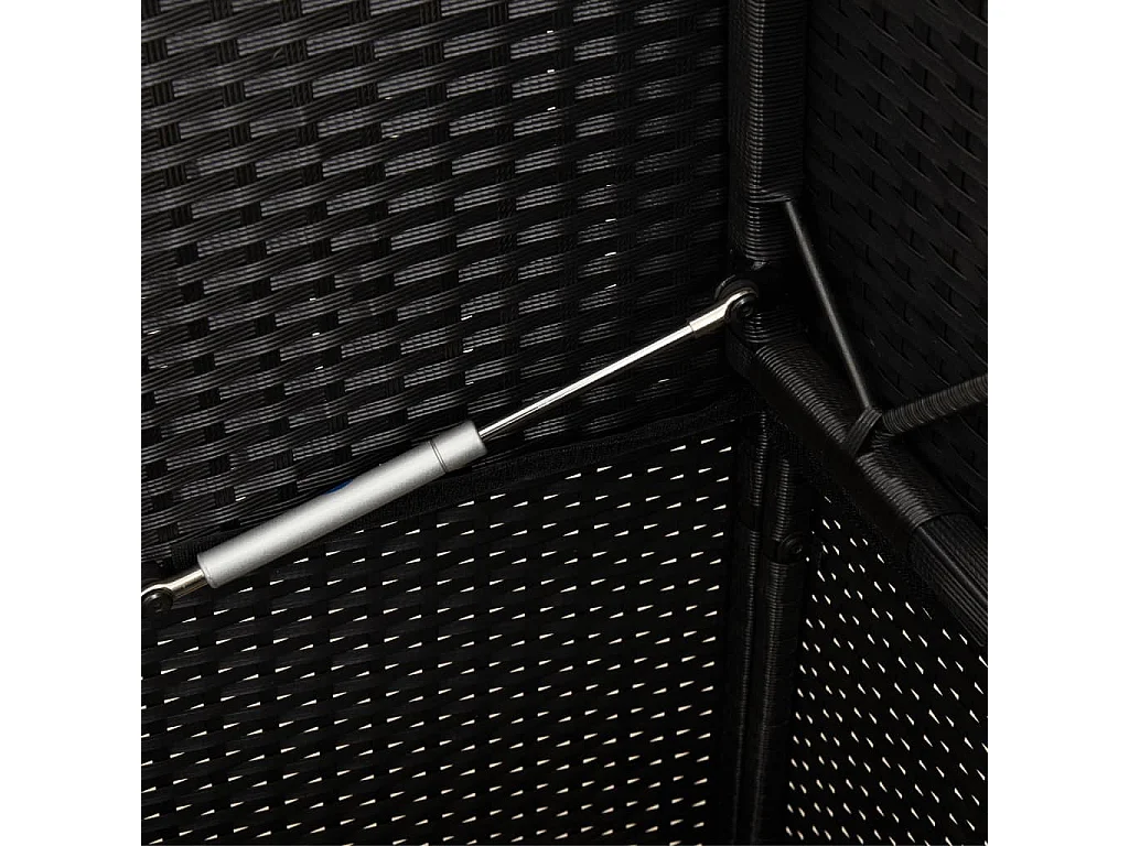 Banco de jardim com almofadões vime PE preto