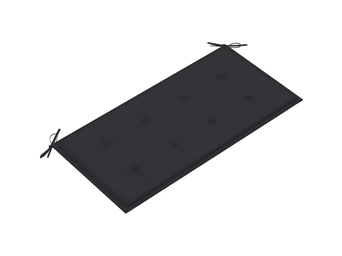 Banc de jardin et coussin anthracite 112 cm Bois de teck massif