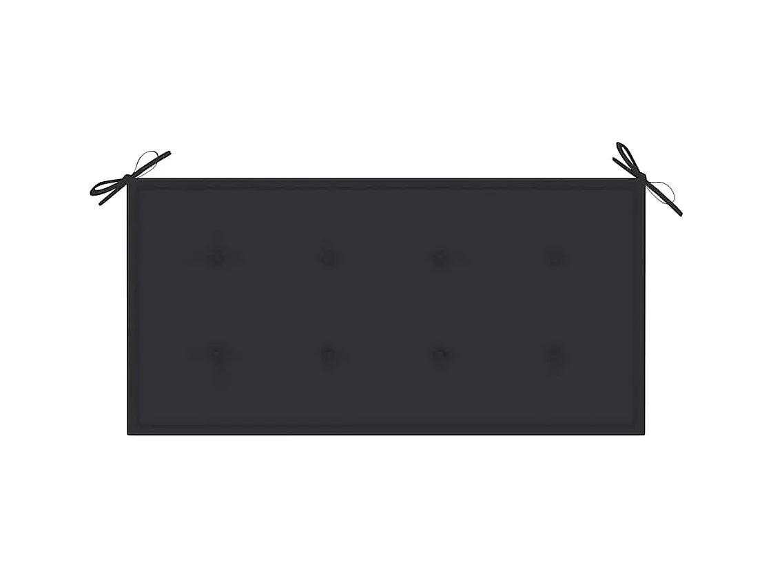 Banc de jardin et coussin anthracite 112 cm Bois de teck massif