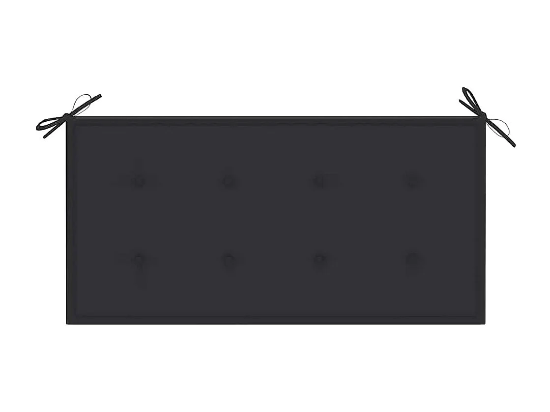 Banc de jardin et coussin anthracite 112 cm Bois de teck massif