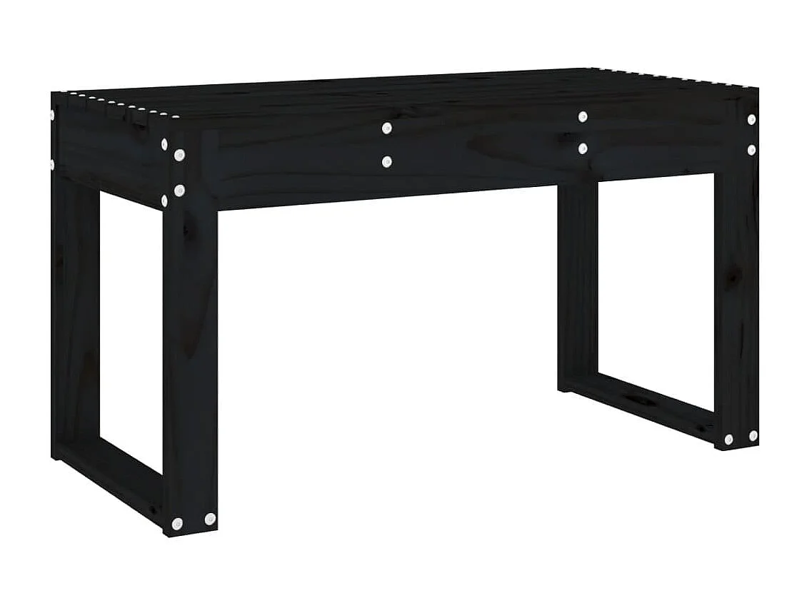 Banc de jardin noir 80x38x45 cm bois massif de pin