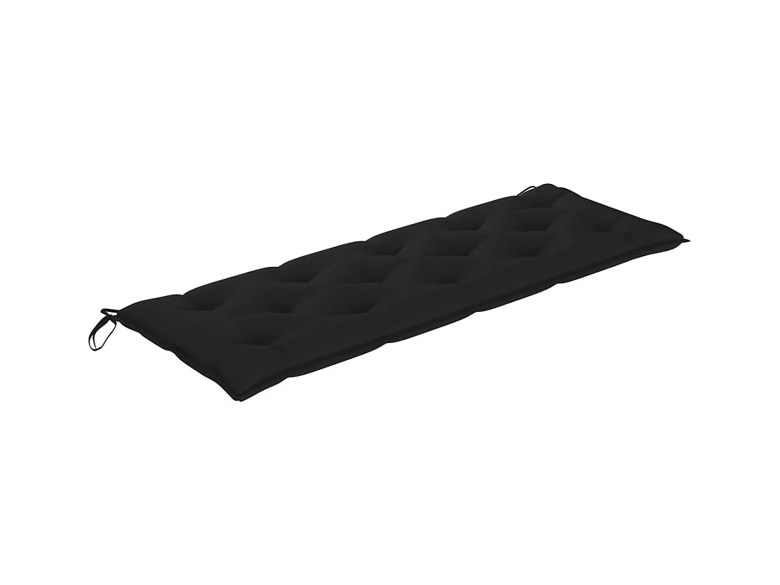 Banco de jardín apilable con cojín madera maciza de teca 159 cm