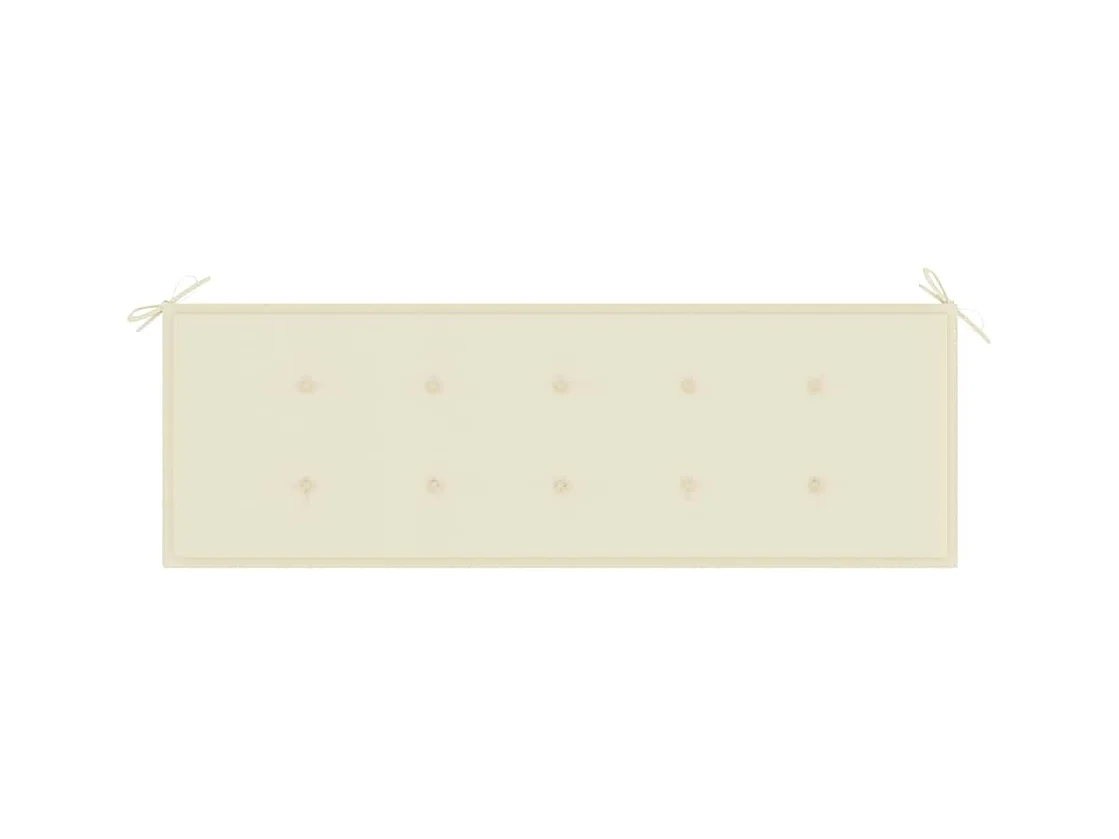 Banc de jardin empilable et coussin 159 cm Bois de teck massif