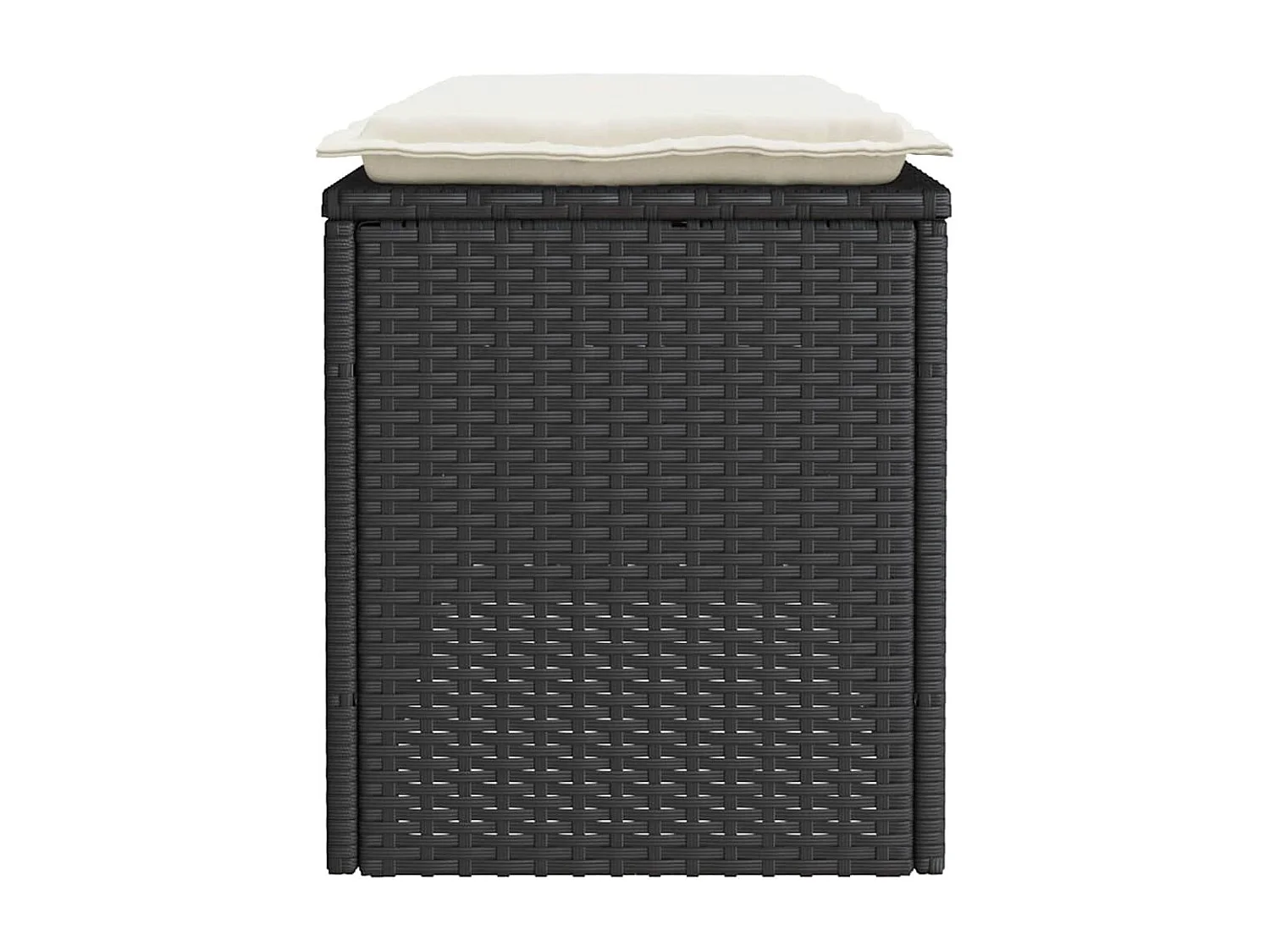 Banc de jardin avec coussin noir 110x40x44 cm résine tressée