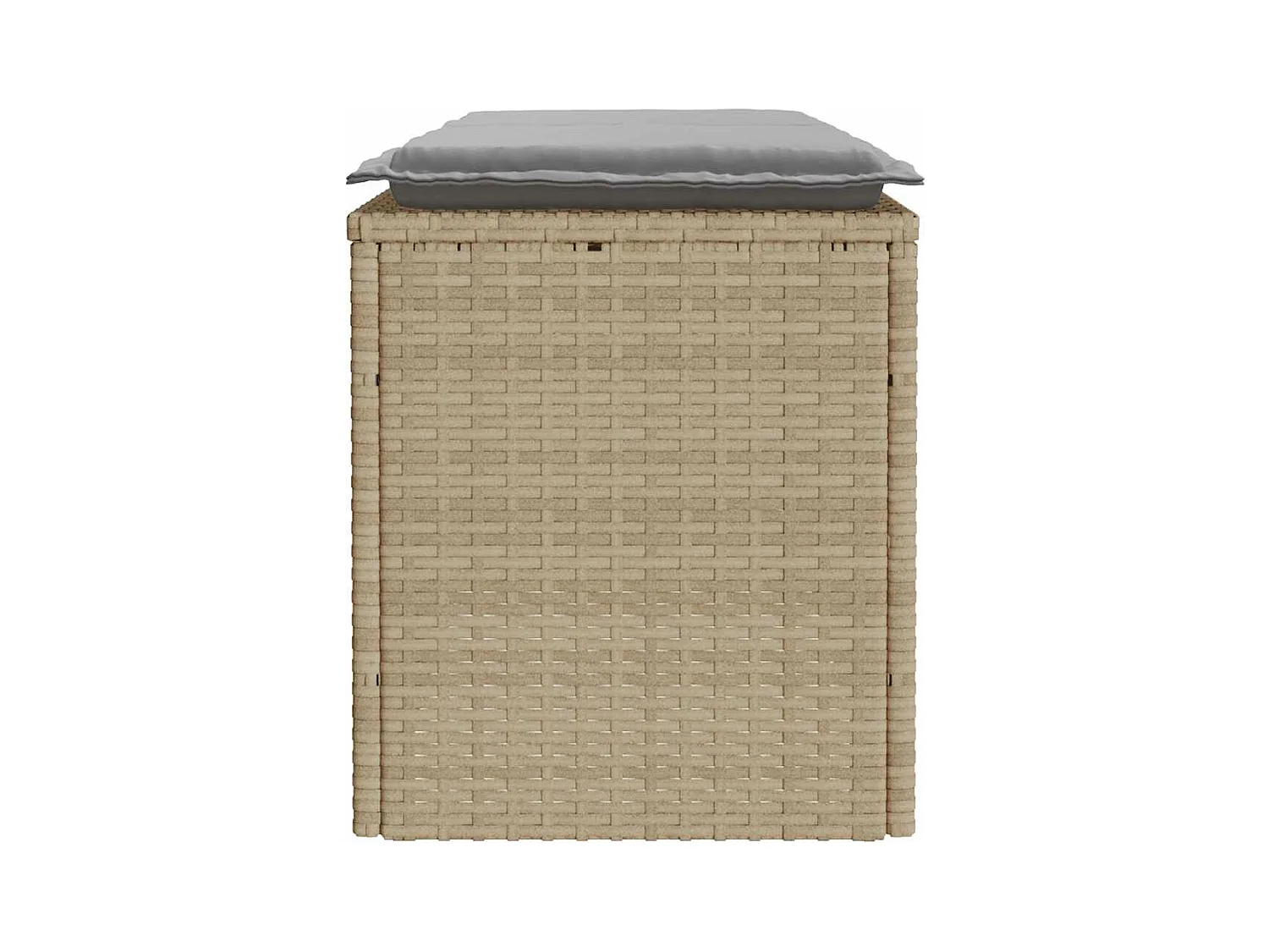 Banc de jardin avec coussin beige 110x40x44 cm résine tressée