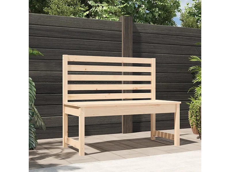 Banco de jardín madera maciza de pino 109 cm
