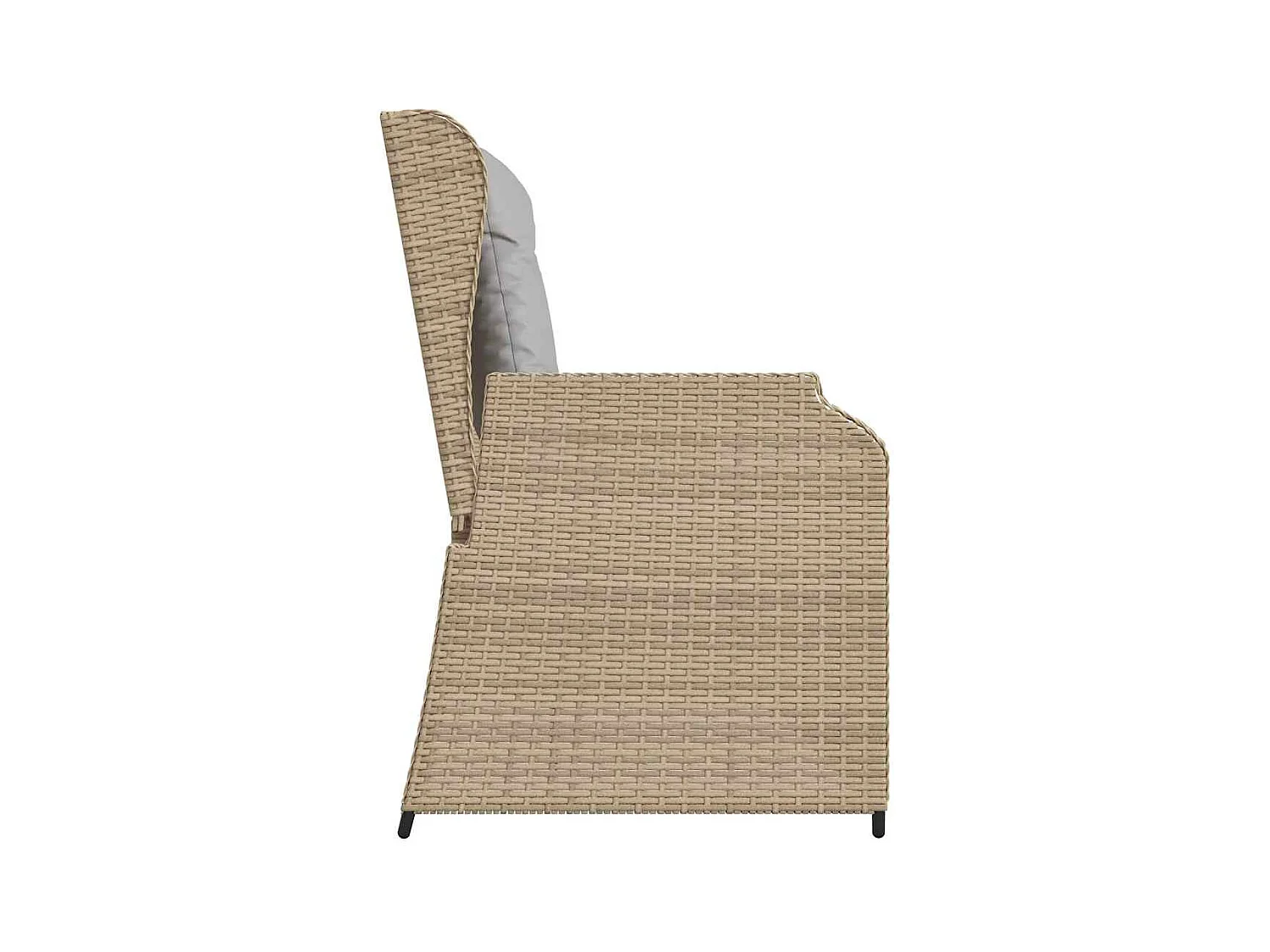 Banc inclinable de jardin avec coussins beige résine tressée