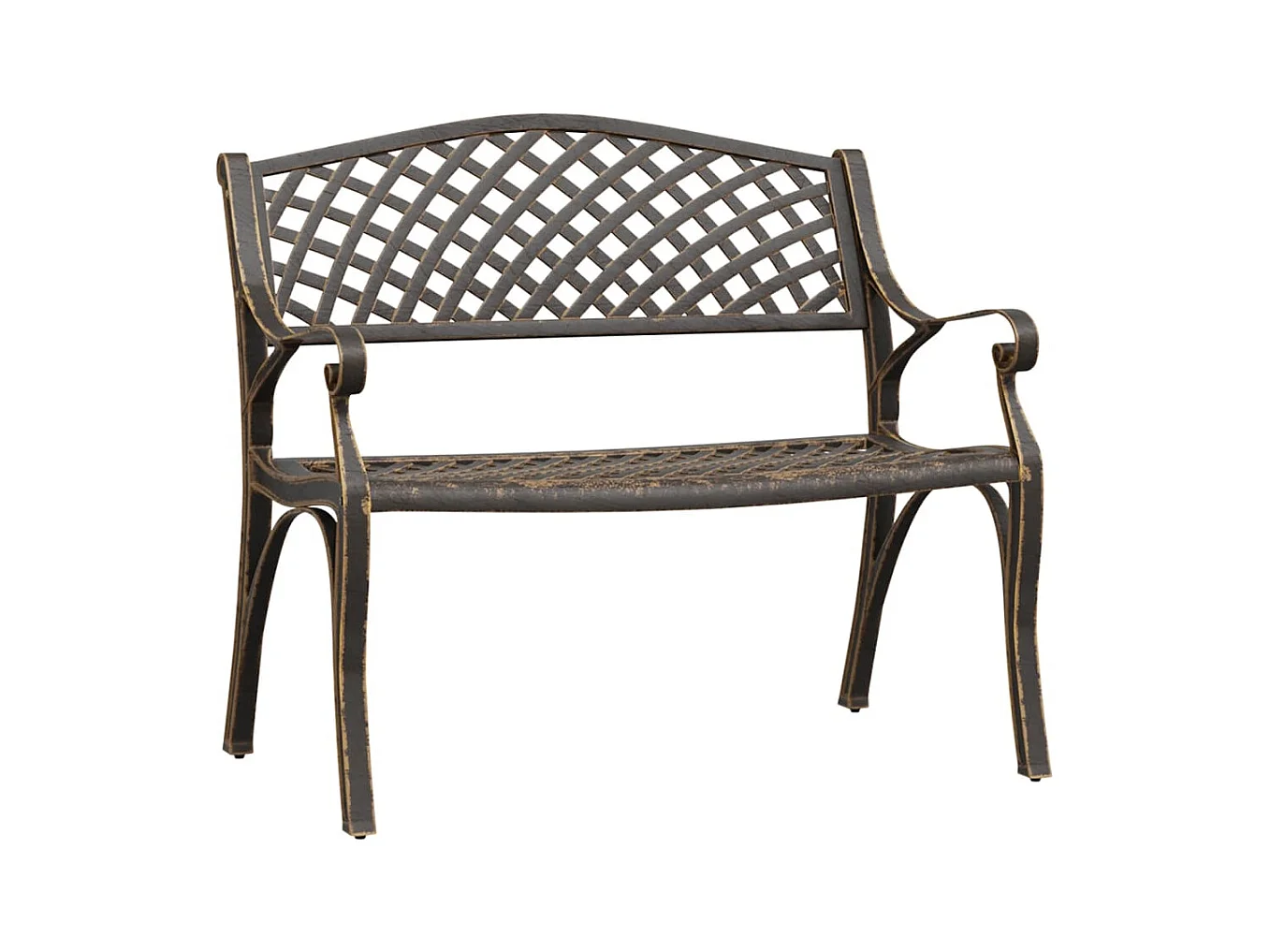 Banco de jardín de aluminio fundido bronce 102 cm