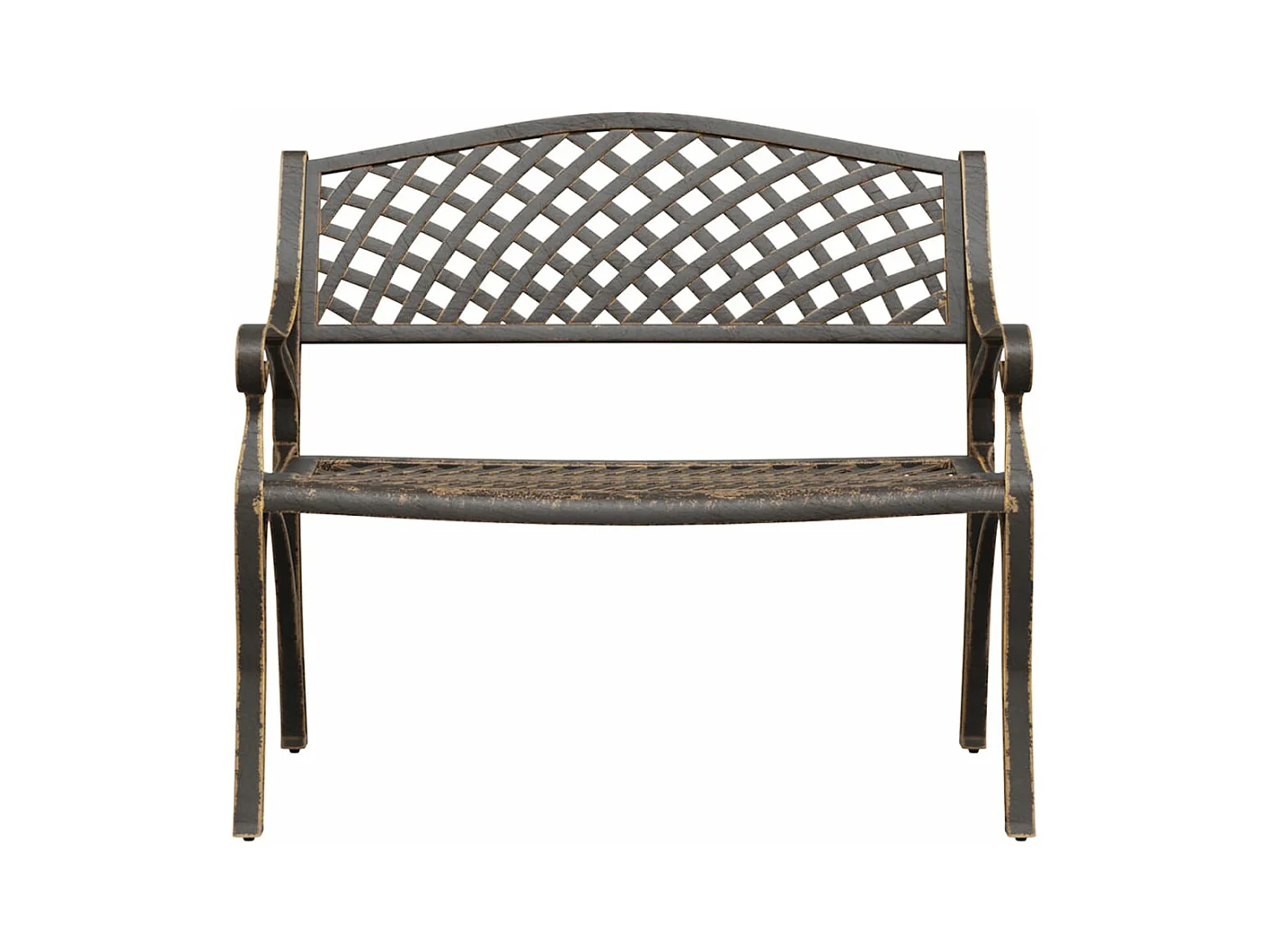 Banco de jardín de aluminio fundido bronce 102 cm