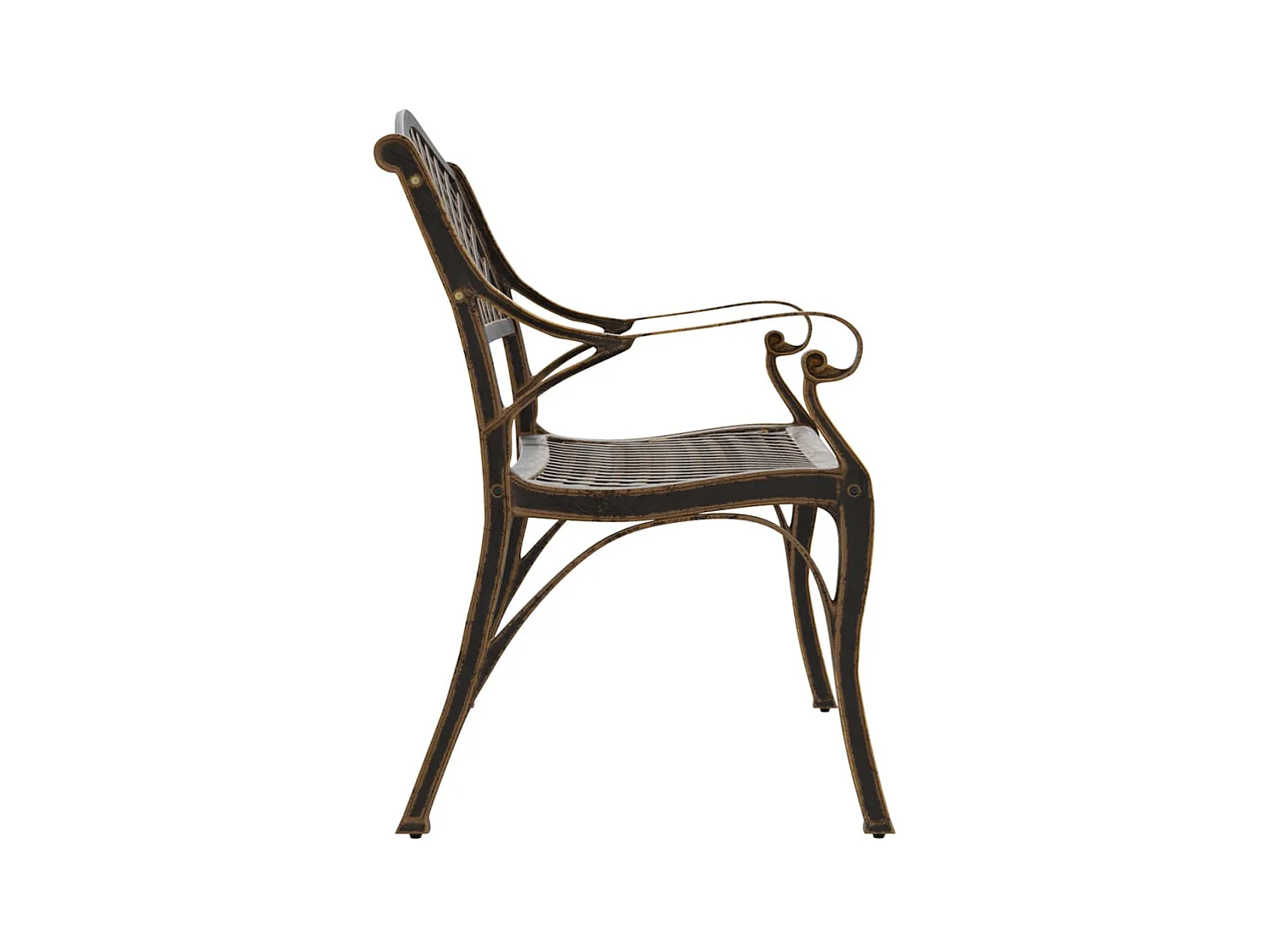 Banco de jardín de aluminio fundido bronce 102 cm