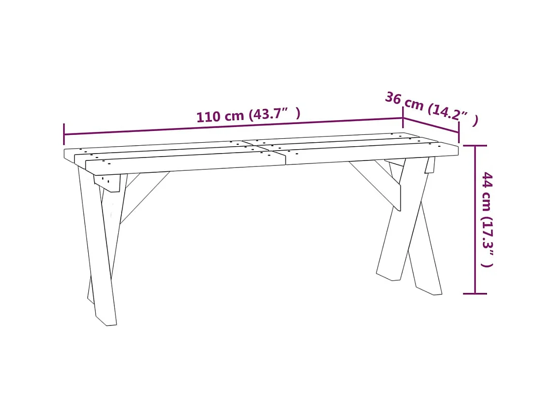 Banc de jardin 110 cm Bois de pin imprégné