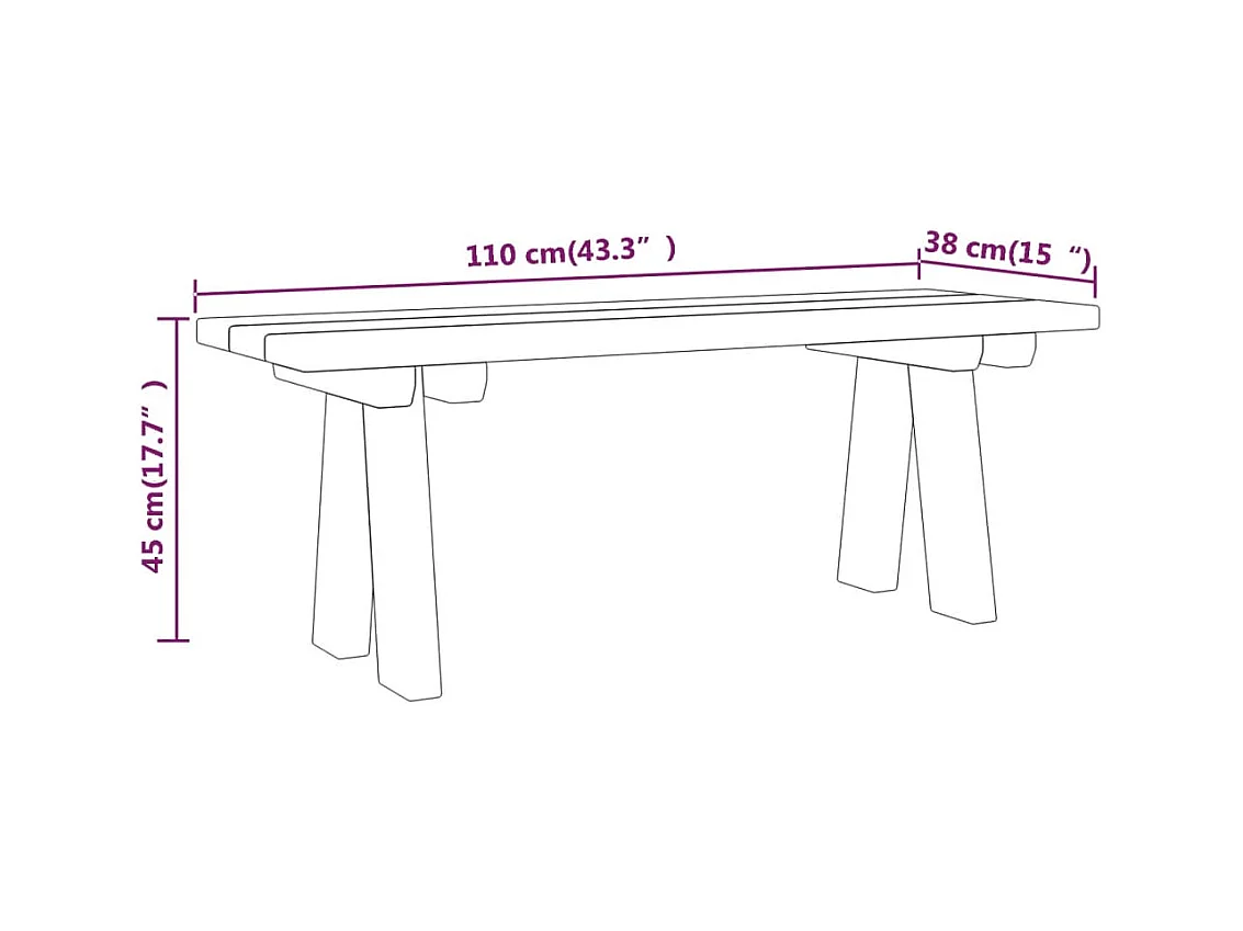 Banc de jardin 110 cm Bois de pin massif imprégné