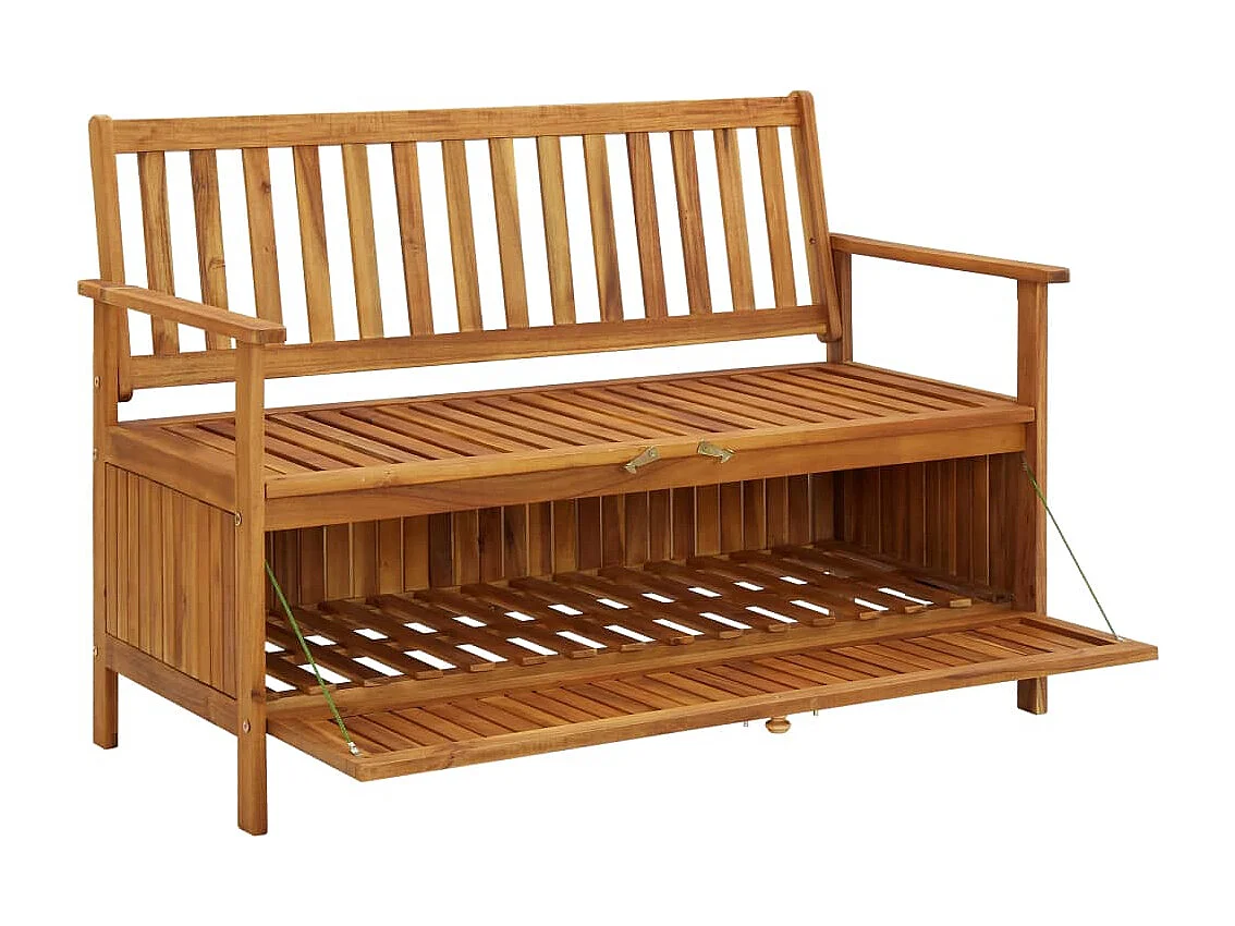 Banc de rangement de jardin 120 cm Bois d'acacia solide