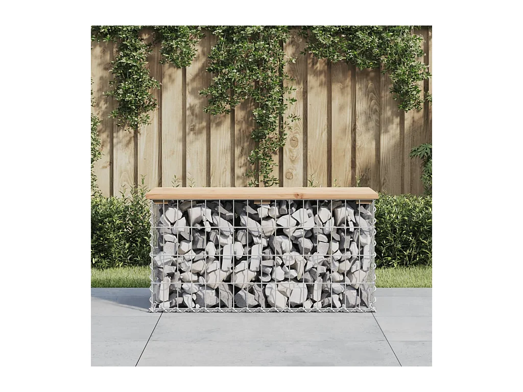 Banc de jardin design de gabion 83x31,5x42cm bois massif de pin