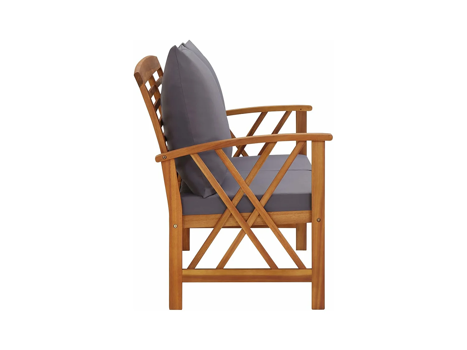 Banco de jardín con cojines 119 cm madera maciza de acacia