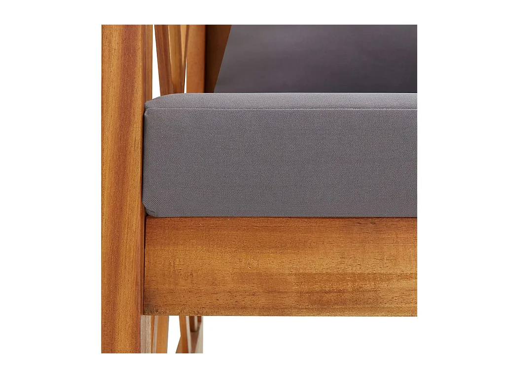 Banco de jardín con cojines 119 cm madera maciza de acacia