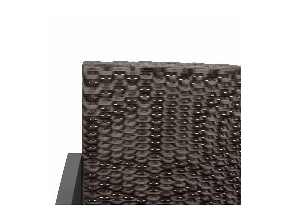 Banco de jardín 2 plazas con cojines PP aspecto de ratán marrón