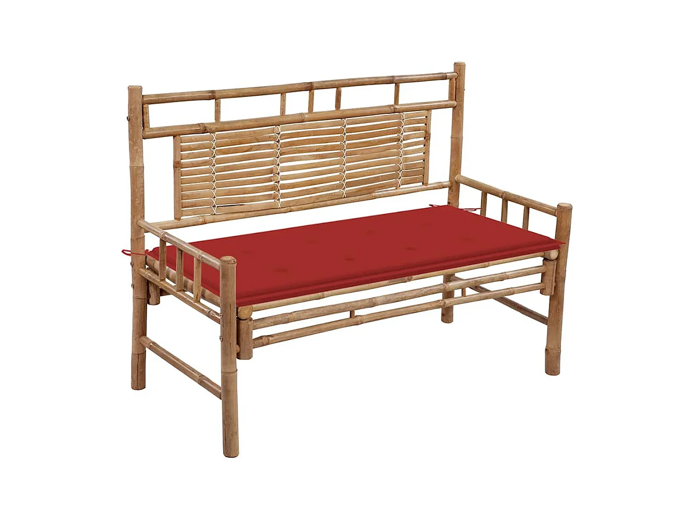 Banc de jardin avec coussin 120 cm Bambou