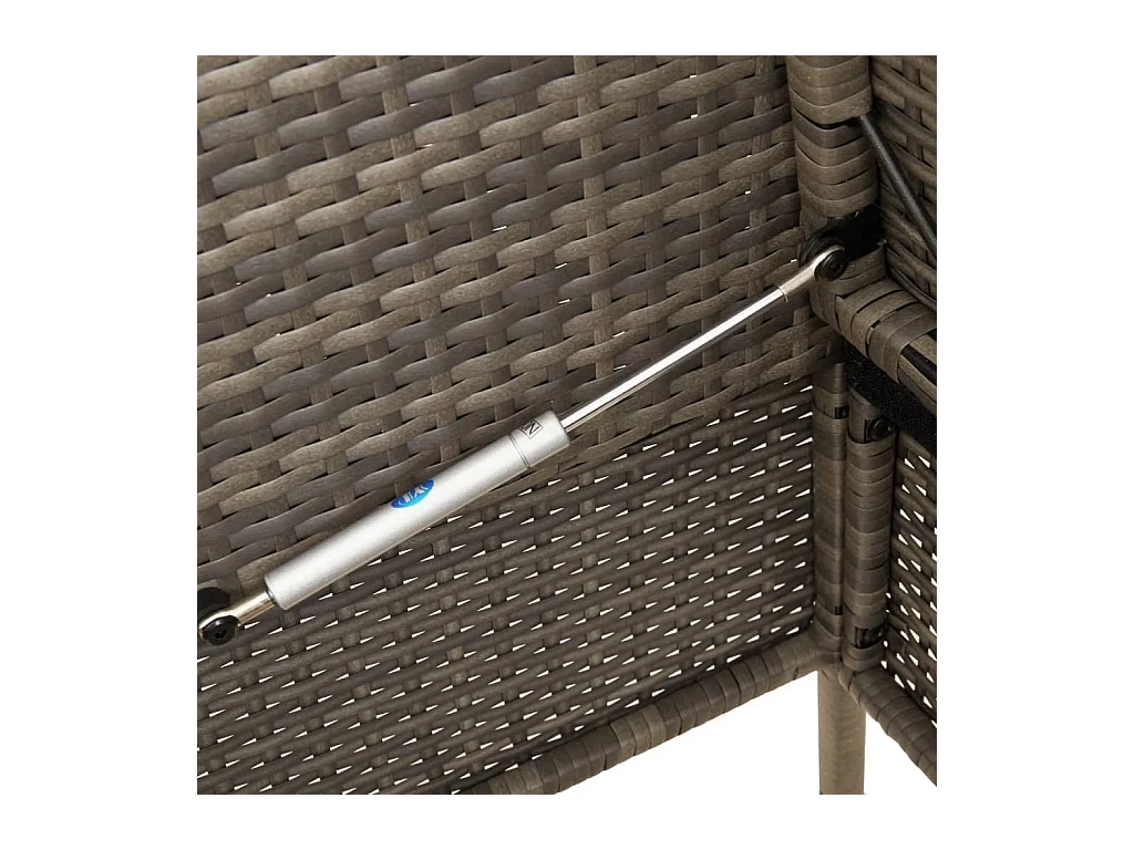 Banco de jardín con cojines ratán sintético gris