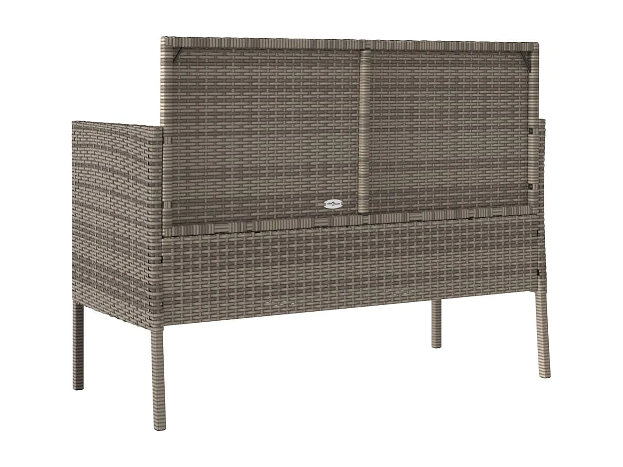 Banc de jardin avec coussins gris résine tressée