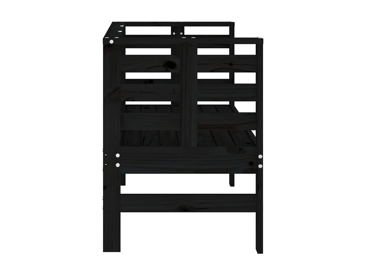 Banco de jardín madera maciza de pino negro 111,5x53x71 cm