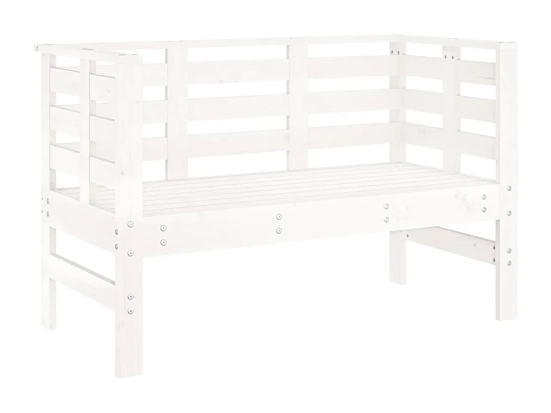 Banc de jardin blanc 111,5x53x71 cm bois massif de pin