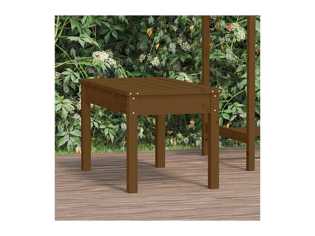 Banc de jardin marron miel 80x44x45 cm bois de pin massif
