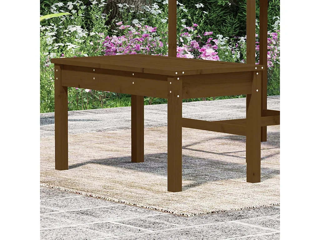 Banc de jardin marron miel 80x44x45 cm bois de pin massif