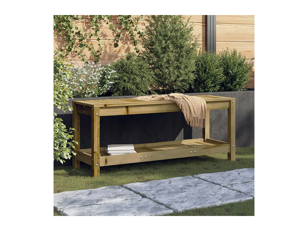 Banc de jardin 108x35x45 cm bois de pin imprégné