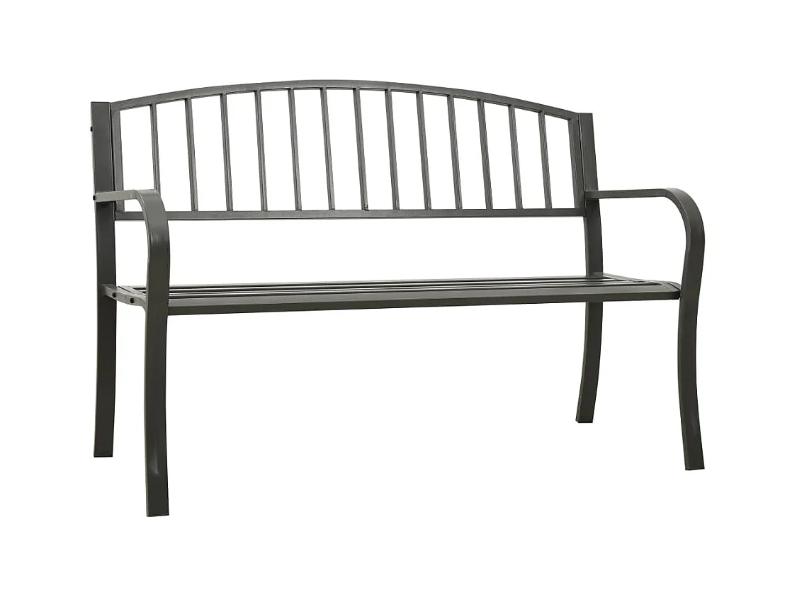 Banc de jardin Gris 120 cm Acier