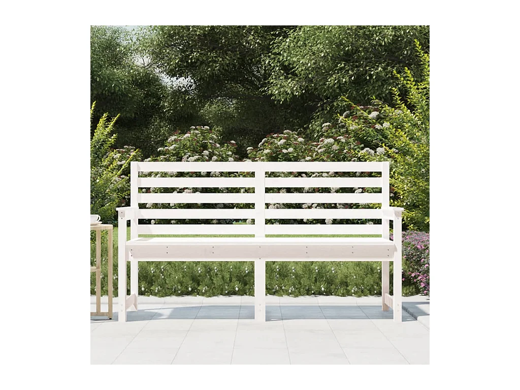 Banco de jardim 159,5x48x91,5 cm madeira de pinho maciça branco