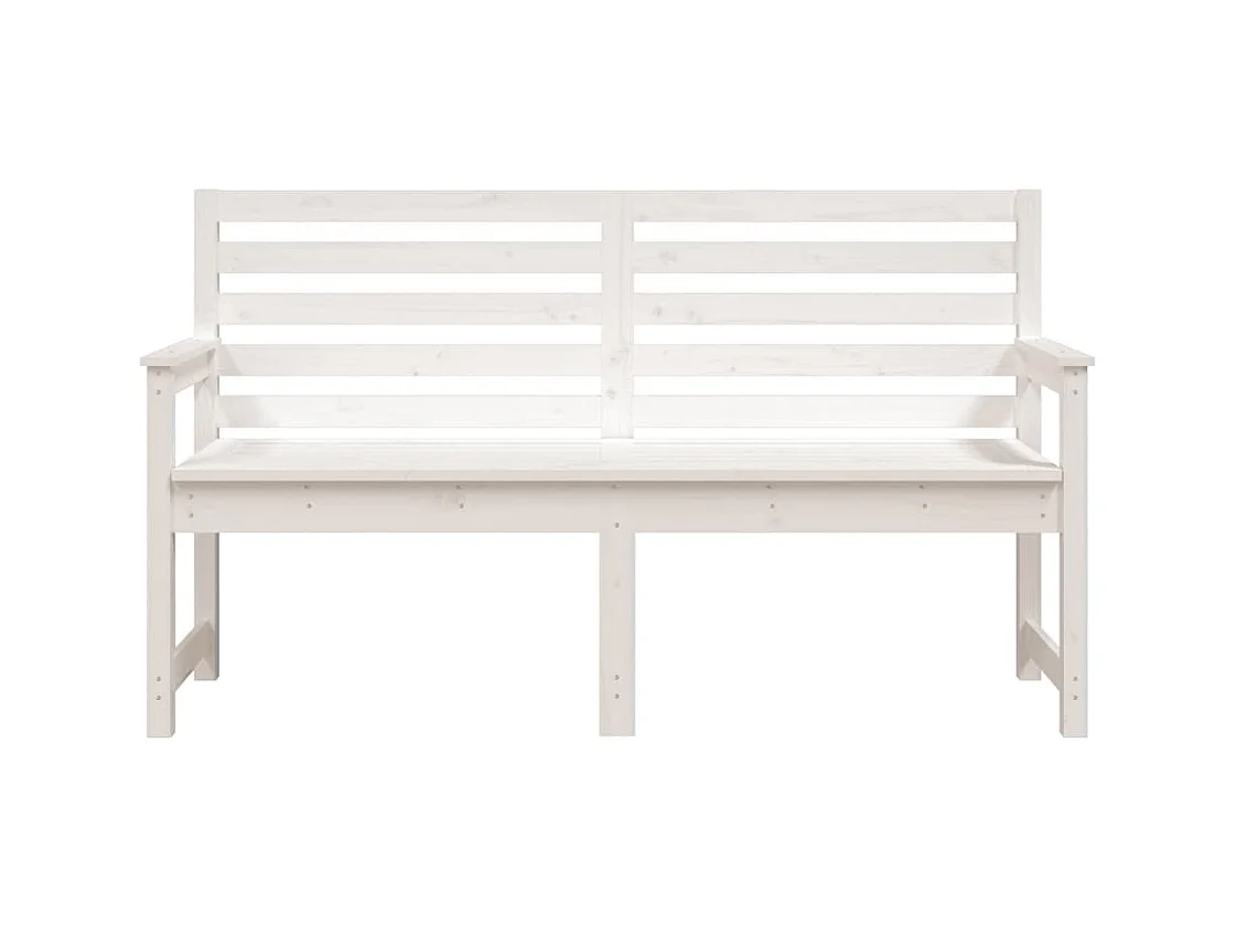 Banco de jardim 159,5x48x91,5 cm madeira de pinho maciça branco