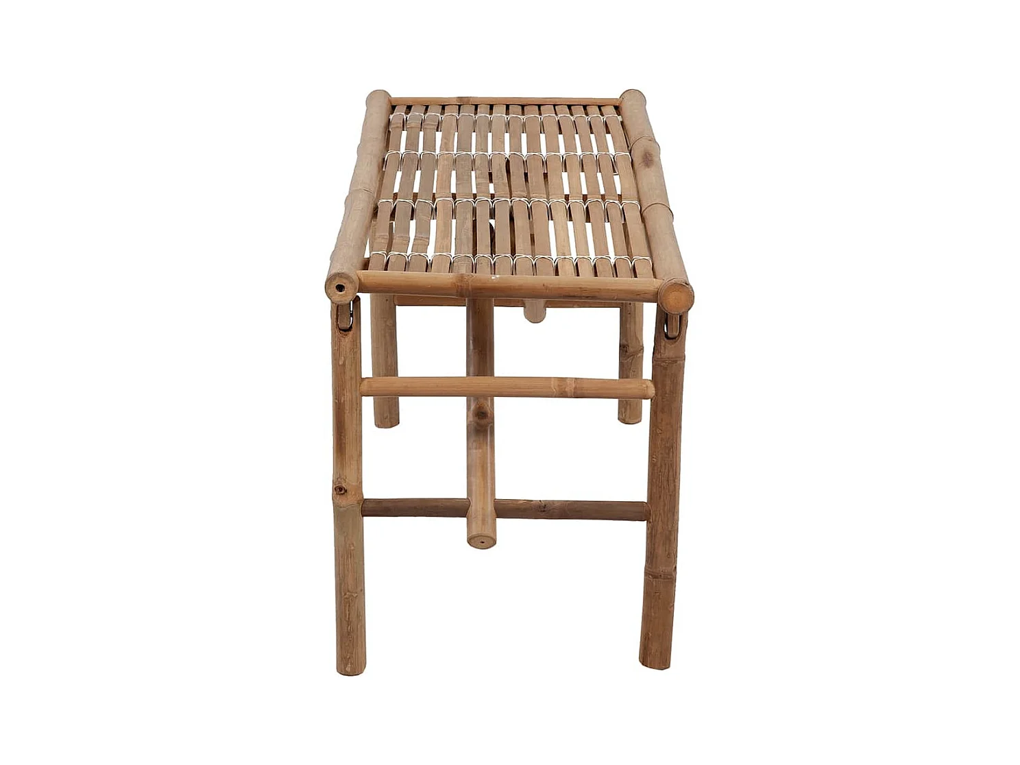 Banco de jardín plegable con cojín bambú 118 cm