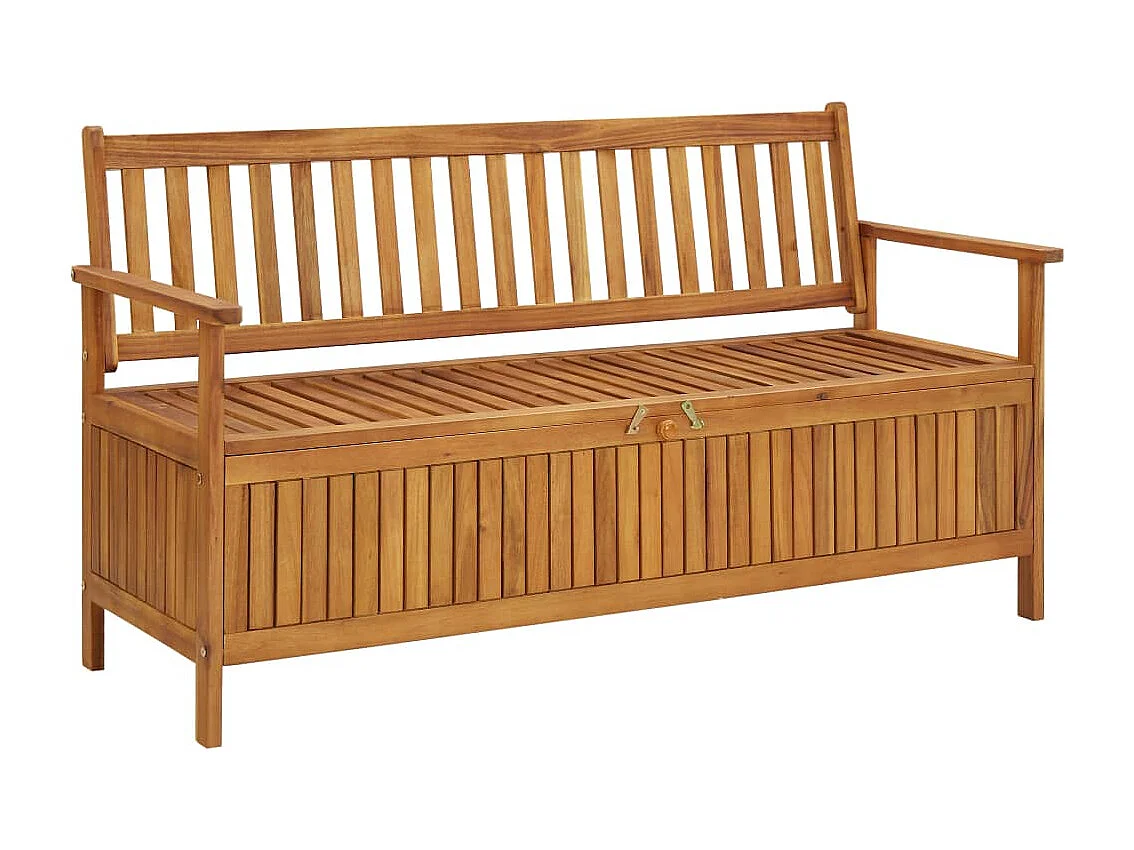 Banco de almacenaje de jardín madera de acacia maciza 148 cm