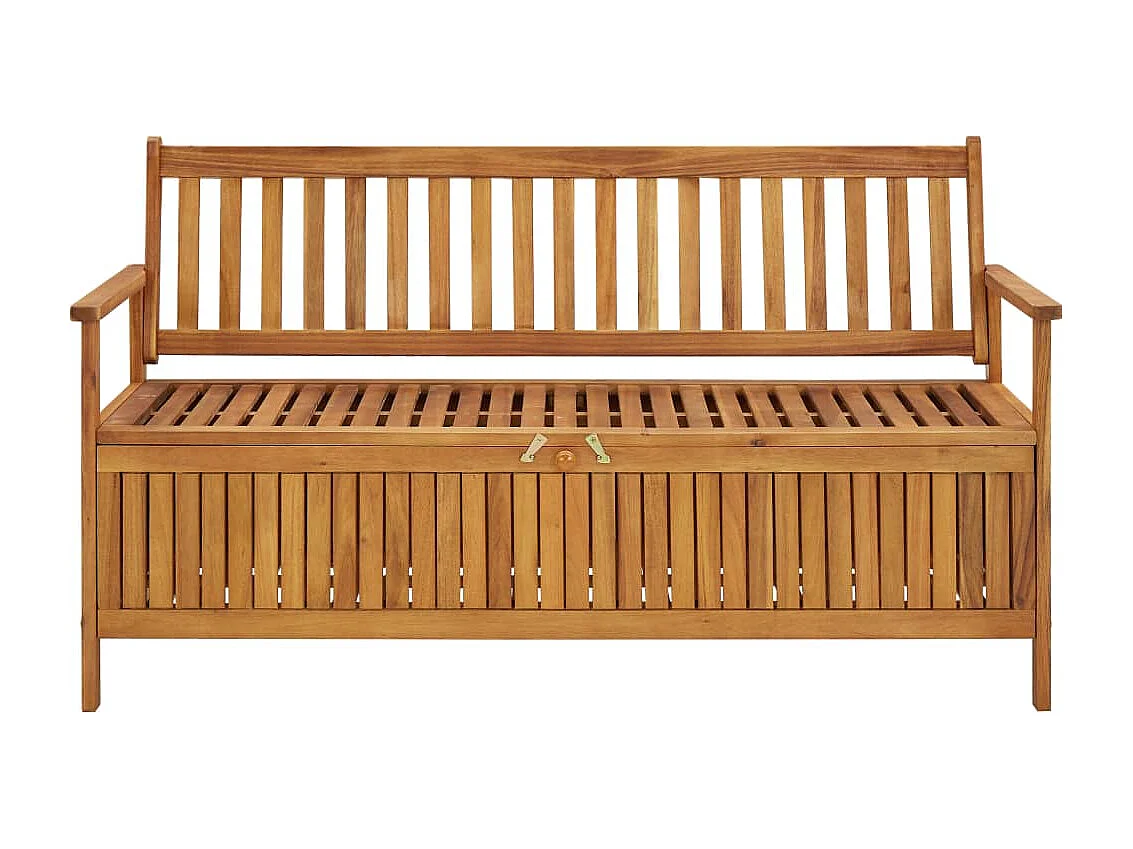 Banco de almacenaje de jardín madera de acacia maciza 148 cm