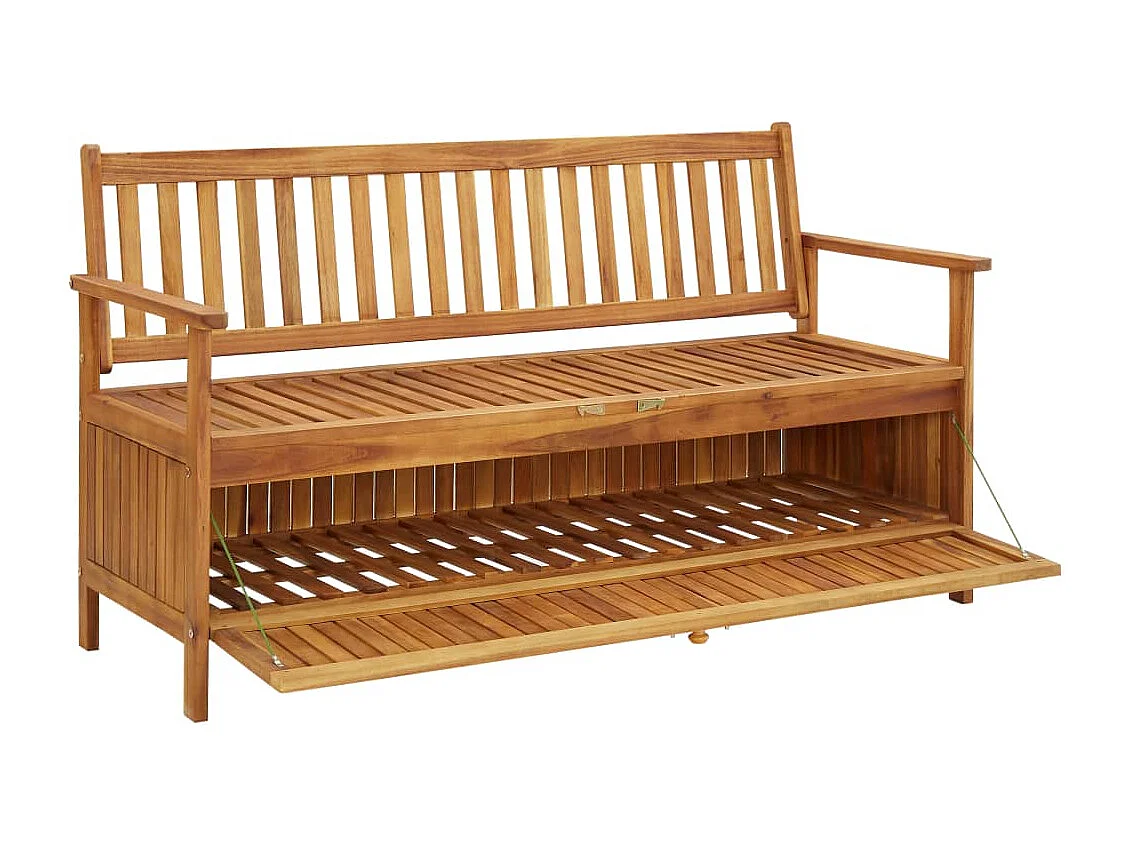 Banco de almacenaje de jardín madera de acacia maciza 148 cm