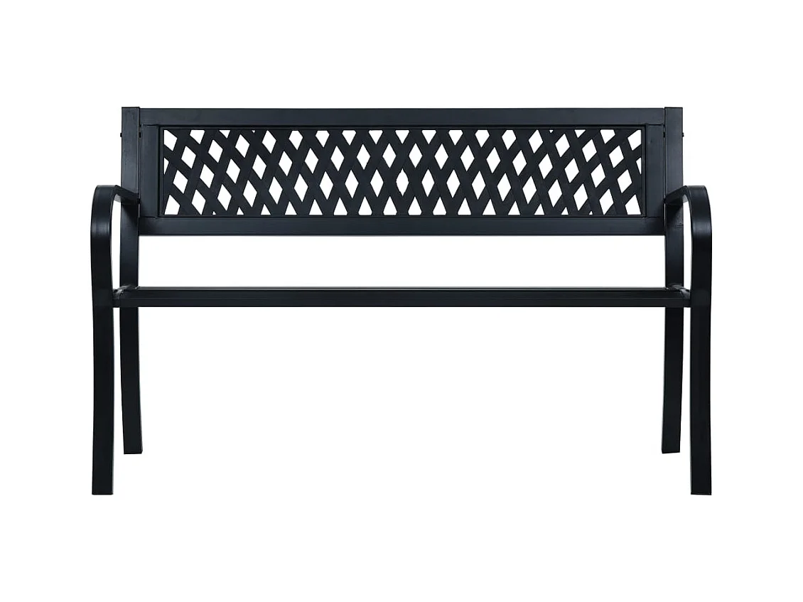 Banco de jardín acero negro 125 cm