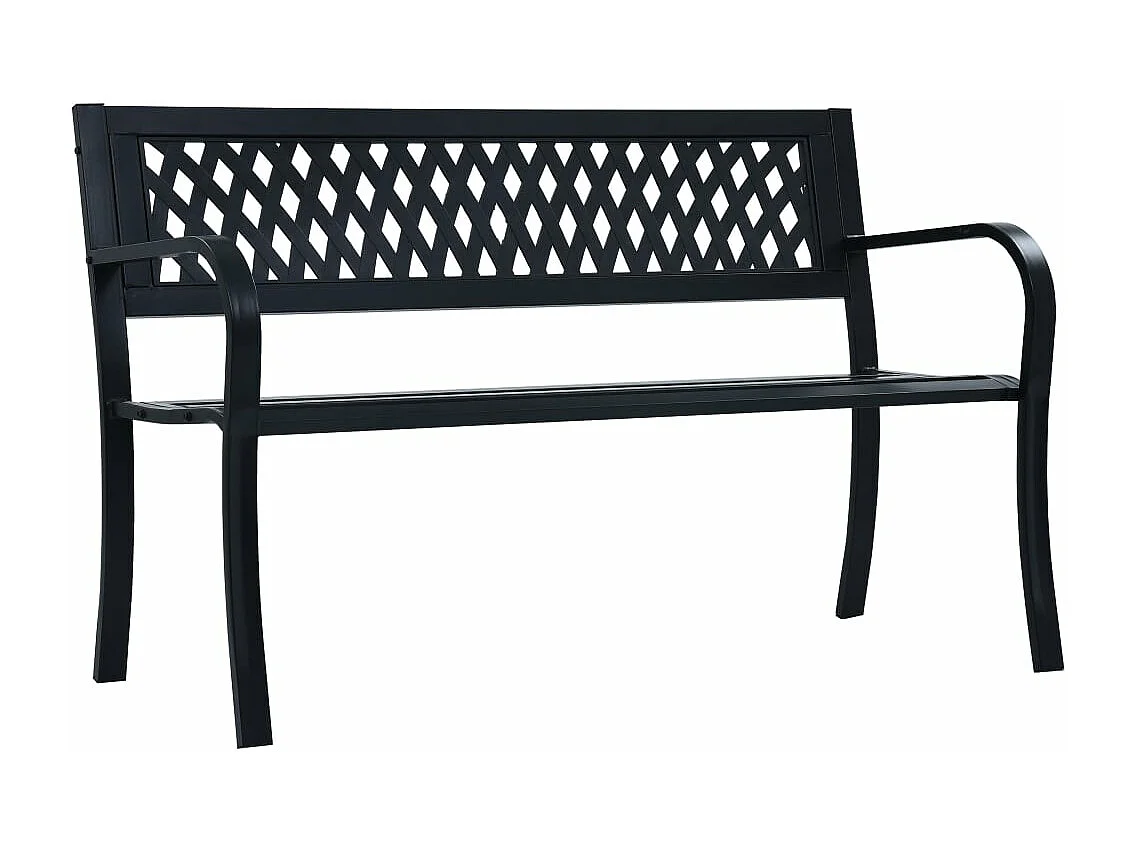 Banc de jardin 125 cm Noir Acier
