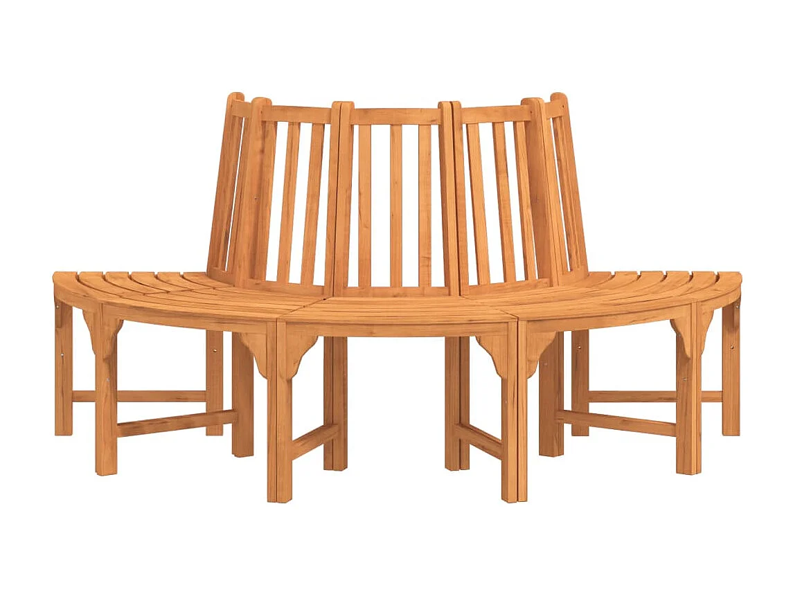 Banco de árbol semicircular madera maciza eucalipto Ø208 cm