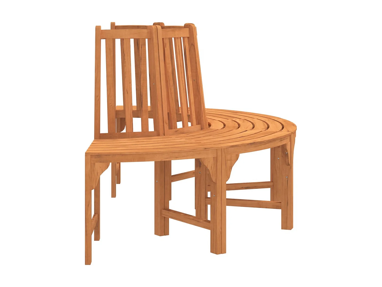 Banco de árbol semicircular madera maciza eucalipto Ø208 cm