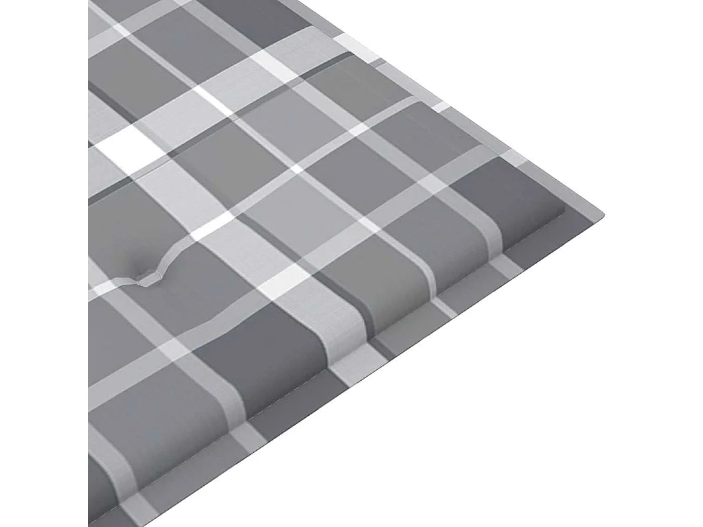 Banc Batavia avec coussin à carreaux gris 120 cm Bois de teck