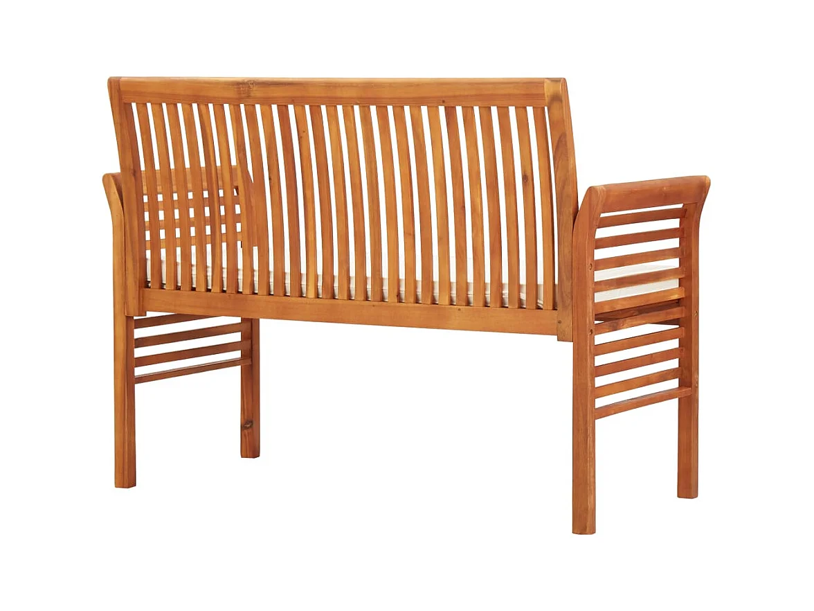 Banc de jardin 2 places avec coussin 120cm Bois d'acacia massif