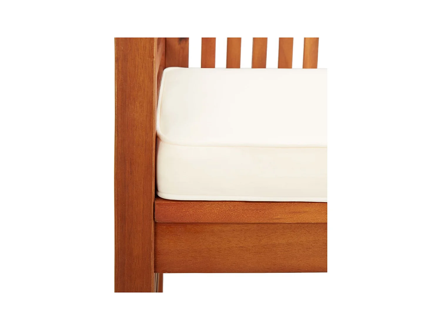 Banc de jardin 2 places avec coussin 120cm Bois d'acacia massif