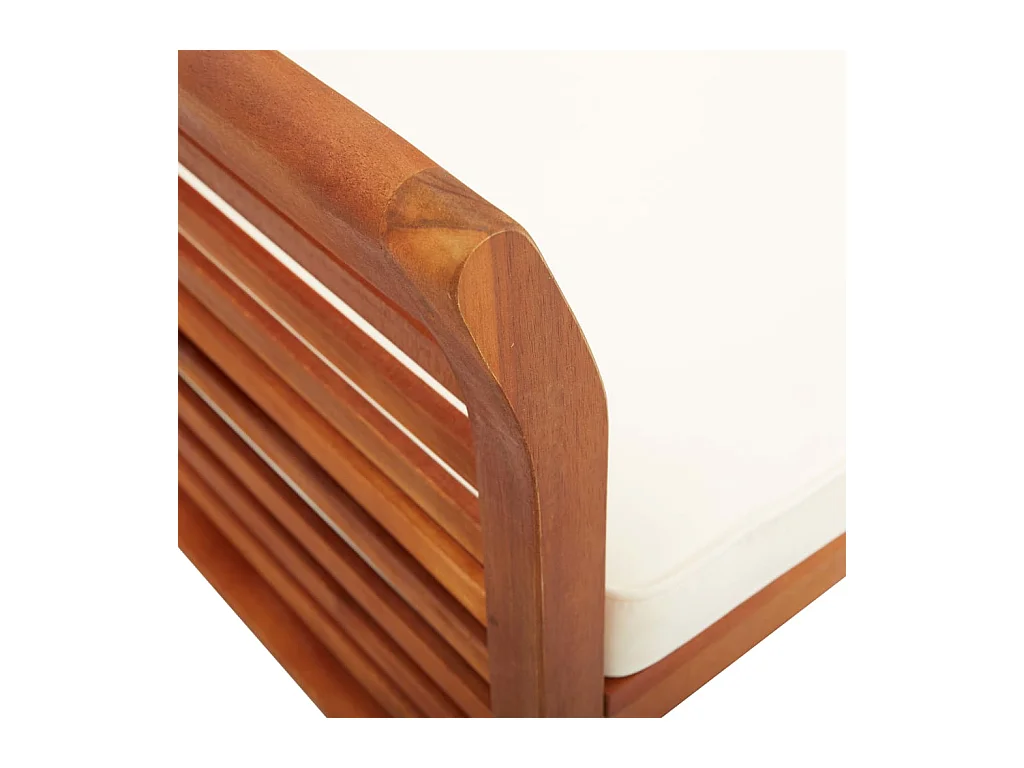 Banc de jardin 2 places avec coussin 120cm Bois d'acacia massif