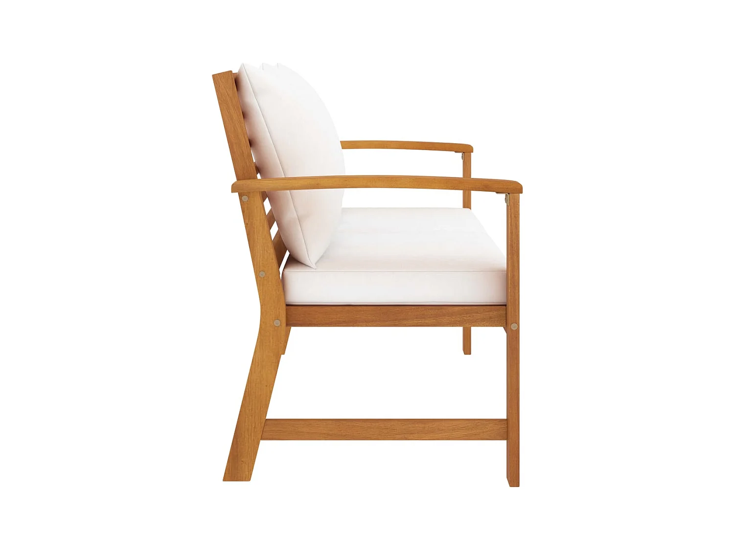 Banc de jardin avec coussin crème 120 cm Bois solide d'acacia