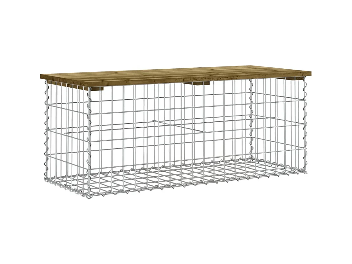 Banc de jardin design gabion 103x44x42 cm bois de pin imprégné