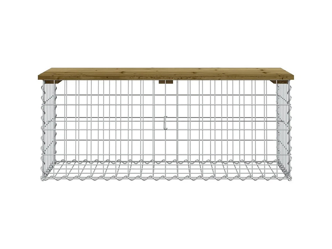 Banc de jardin design gabion 103x44x42 cm bois de pin imprégné