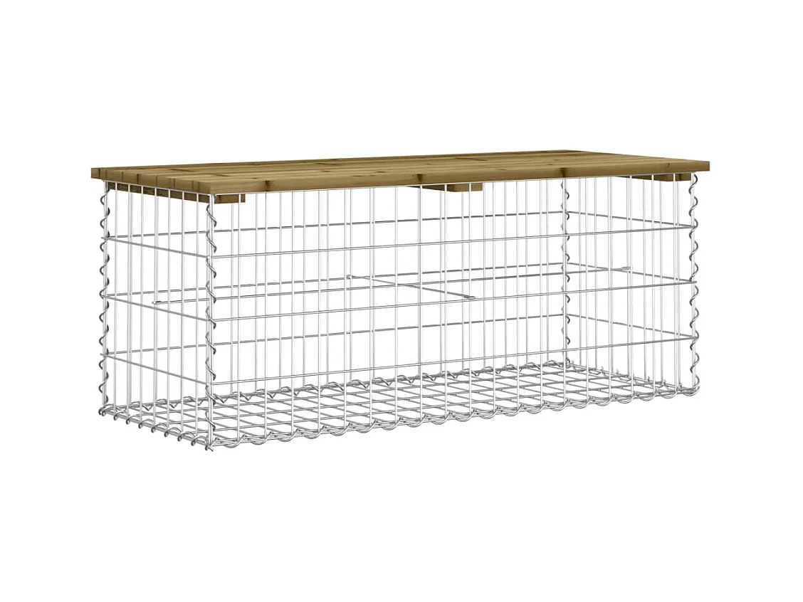 Banc de jardin design gabion 103x44x42 cm bois de pin imprégné
