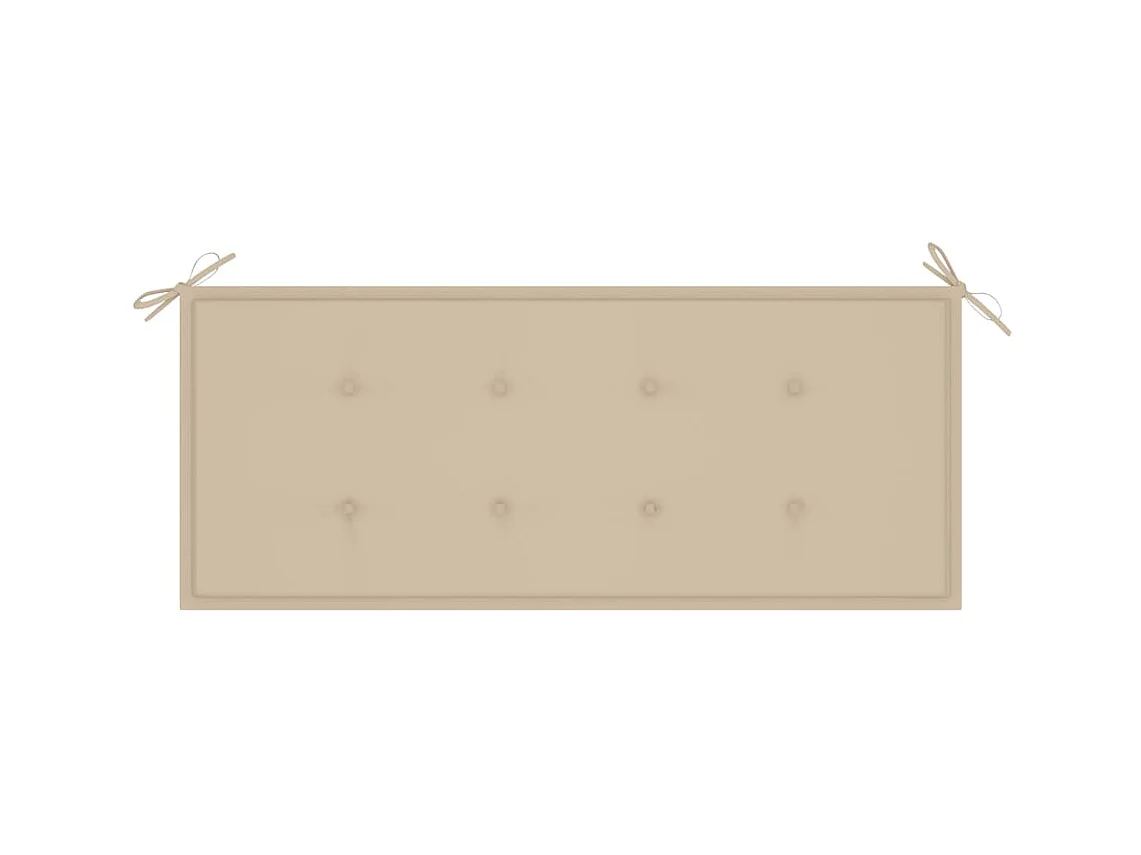 Banc de jardin empilable et coussin 128,5cm Bois de teck massif